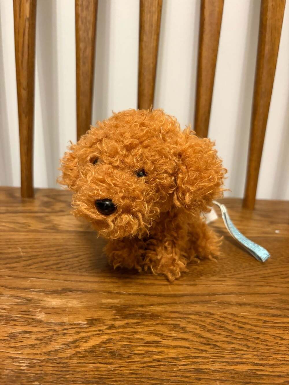 Justice Plush Brown Poodle Dog Stuffed Animal with Blue Leash